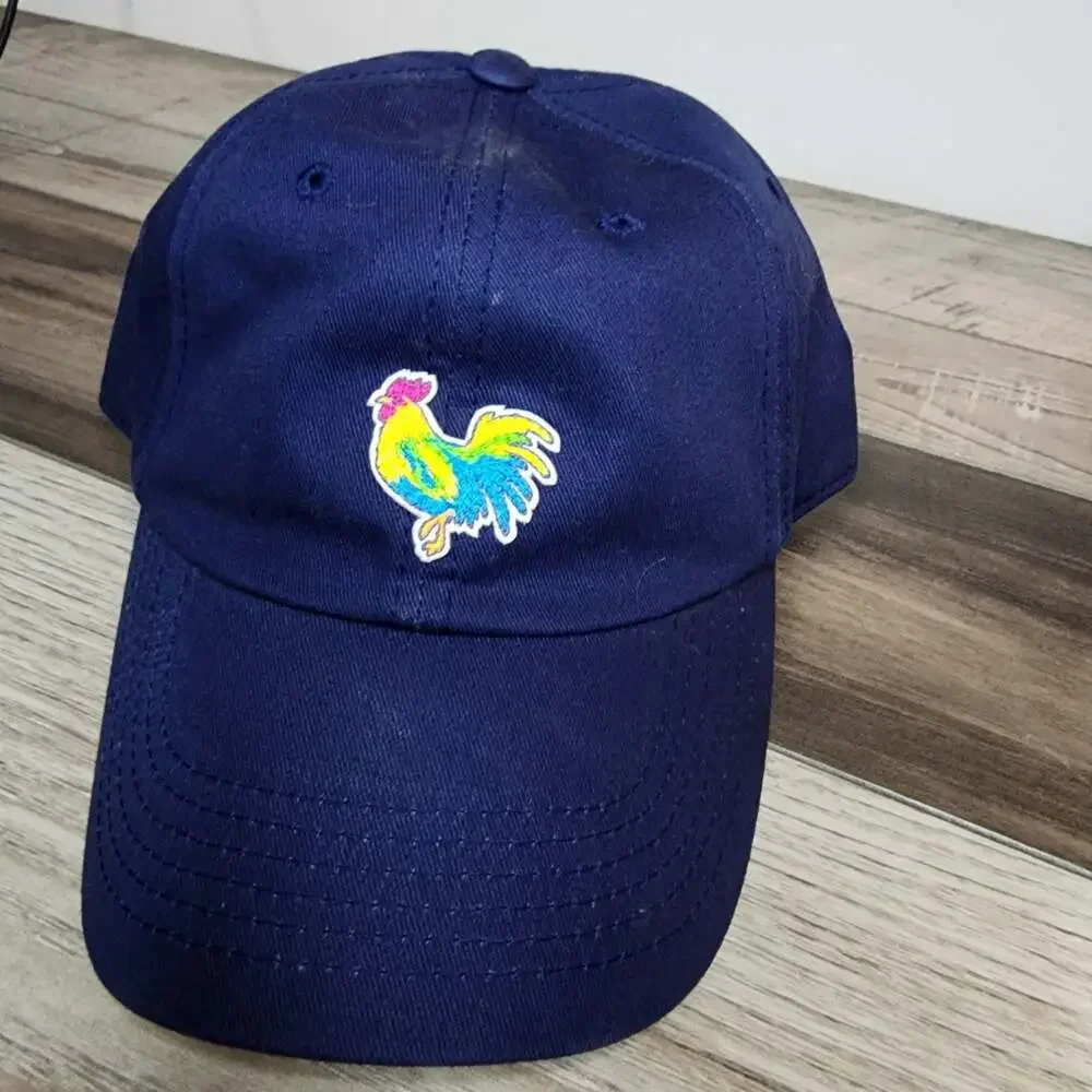 Chubbies Navy Blue Colorful Embroidered Rooster Dad Hat‎